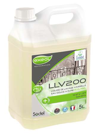 Image de LLV200 LIQUIDE LAVAGE VAISSELLE TOUTES EAUX ECOLABEL 5L