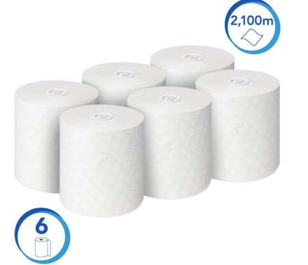 Image de ESSUIE MAINS ROULEAU 350m SCOTT BLANC 1P ESSENTIAL (x6)