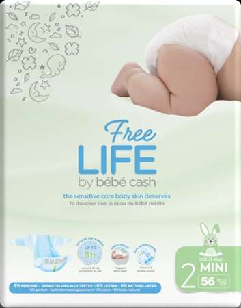 Image de COUCHE FREE LIFE MINI 3/6KG T2 (2x56)