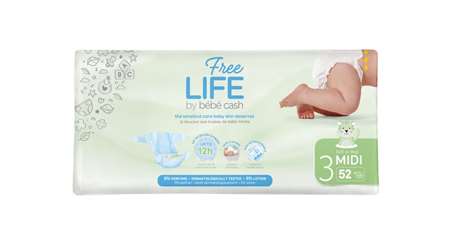 Image de COUCHE FREE LIFE MIDI 4/9KG T3 (2x52)