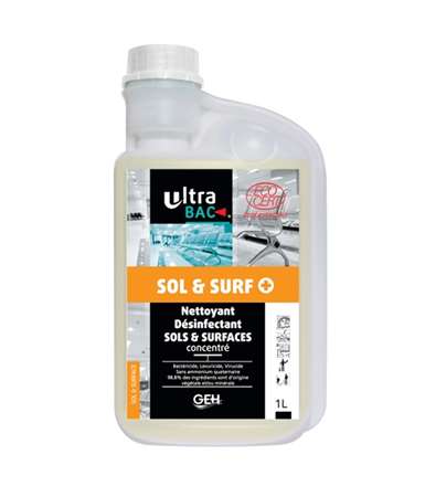 Image de ULTRA BAC NETTOYANT DESINFECTANT SOL ET SURF + ECOCERT 1L
