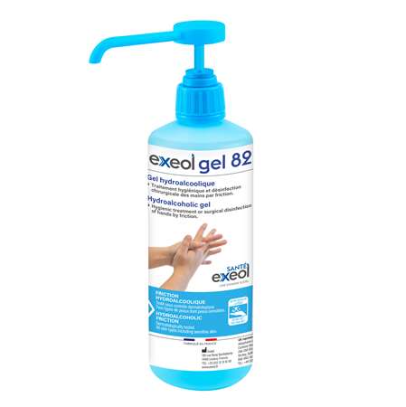 Image de GEL HYDROALCOOLIQUE EXEOL 82 FLACON POMPE 500ml