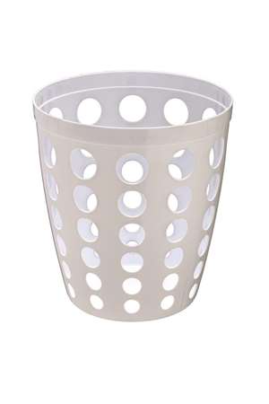 Image de CORBEILLE A PAPIER PLASTIQUE PERFORE BLANC 12L - 906400