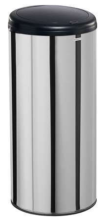 Image de POUBELLE INOX 45L AVEC COUVERCLE OUVERTURE PAR PRESSION