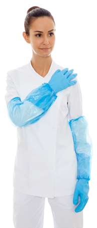 Image de MANCHETTE ELASTIQUE BLEU 40x20CM (X100) 25µ- 342236