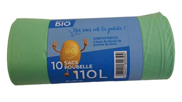 Image de SAC 110L COMPOSTABLE SANS LIEN (x100)