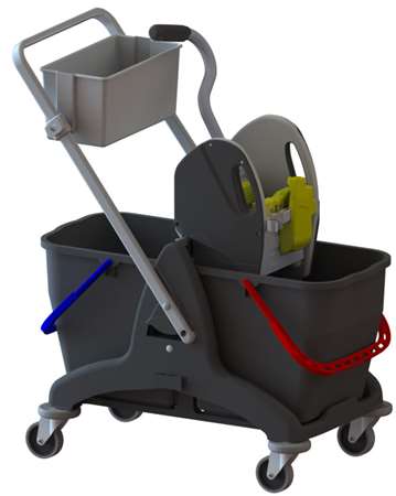 Image de CHARIOT MODUL IS BLACK DUO 2x15L AVEC PRESSE KINETIC